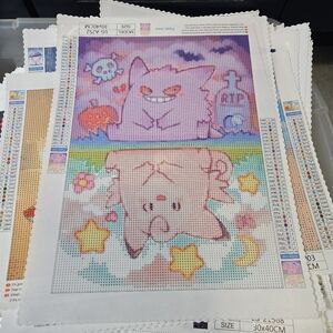 Gengar Clefable DIY 5D Full Round Drill Diamond Painting